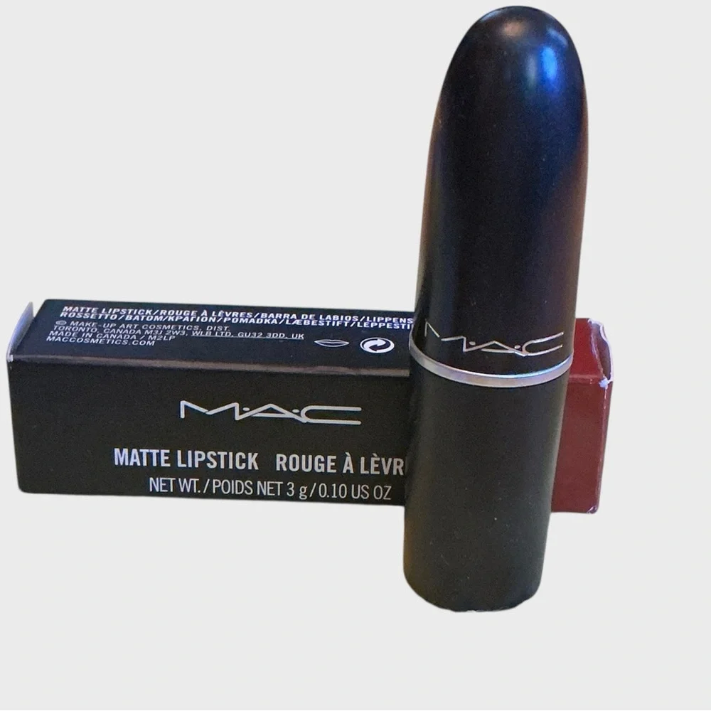 MAC Matte Lipstick Chili 602 Full Size 3g 0.10 oz NIB Dark Warm Red Brick
